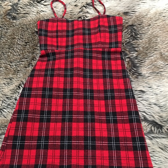 blue dress for baby girl Jawbreaker Hook & Eye Tartan Bodycon Mini Dress